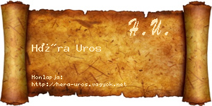 Héra Uros névjegykártya